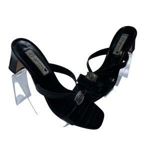 Brighton Torino Slide on Heels Sandals Size 9 Black
